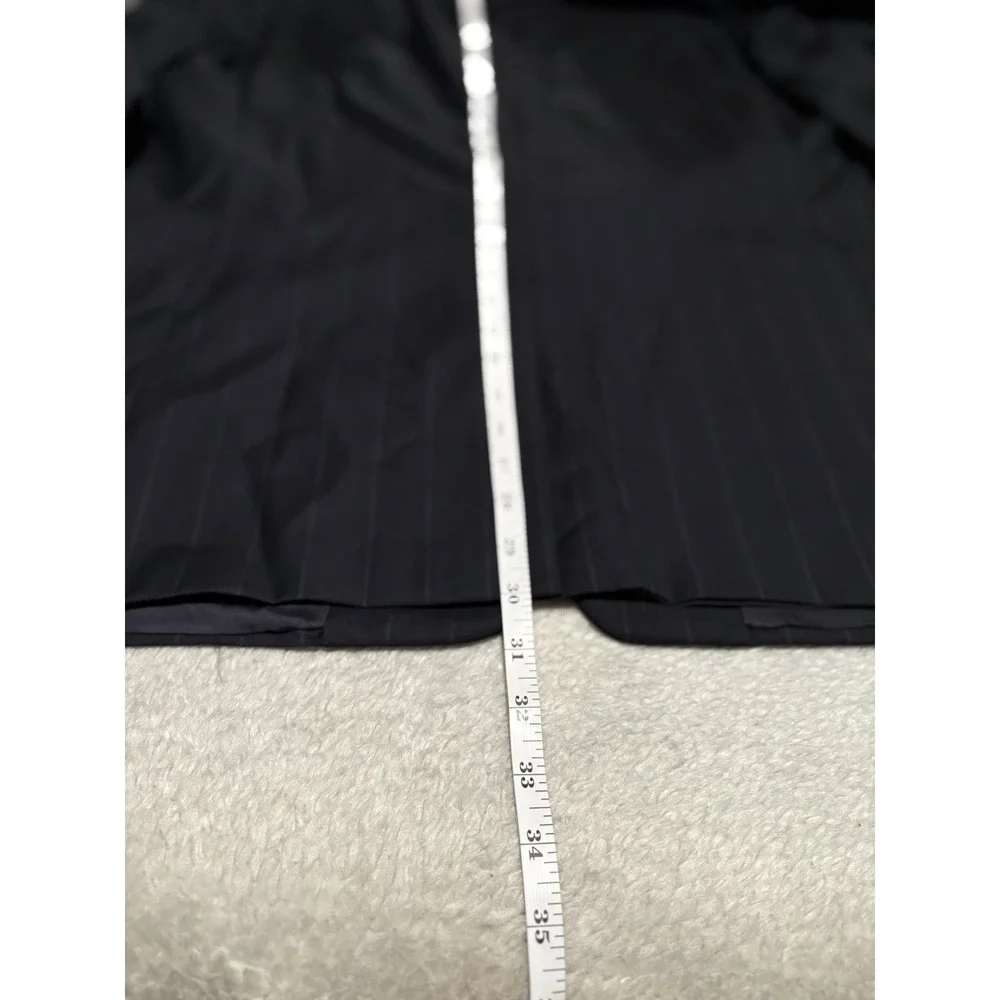 Hickey Freeman Bespoke Navy Blue Wool Striped Blazer‎ Jacket Size 44R Loro Piana